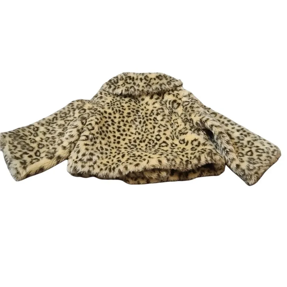 Gymboree Cheetah Faux Fur Jacket Cape 3T, like new